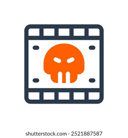 Horror Movie for Creepy halloween Vector Icon