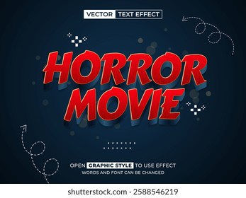 horror movie  editable text, font effect, 3d text for title