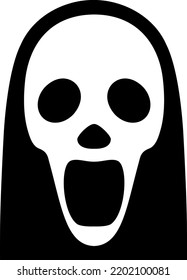 Horror movie icon in black and white