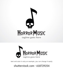 Horror Music Logo Template Design Vector, Emblem, Design Concept, Creative Symbol, Icon