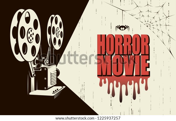 Horror Night Cinema Poster Retro Movie Stock Vector (Royalty Free ...