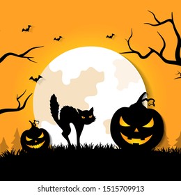 Horror night Halloween greeting card