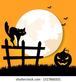 Horror night Halloween greeting card