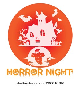 Horror Night, Happy Halloween Shirt Print Template, Witch Bat Cat Scary House Dark Green Riper Boo Squad Grave Pumpkin Skeleton Spooky Trick Or Treat