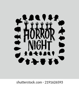 Horror Night, Typography vector design. T-shirt design.