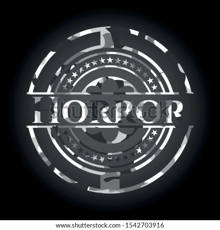 Horror on grey camouflaged pattern