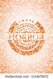 Horror orange mosaic emblem