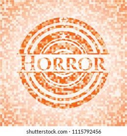 Horror orange mosaic emblem