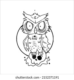Horror Owls Coloring Page for kids
