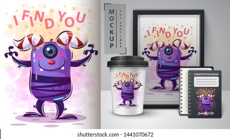 Horror picture - mockup for your idea. Vector eps 10