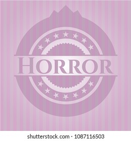  Horror pink emblem. Vintage.