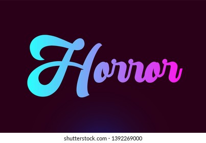 Horror pink word or text suitable for card icon or typography logo design