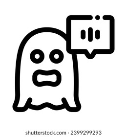 Horror Podcast Line Icon - Single Icon, Vector