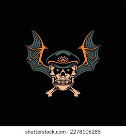 horror police tattoo vector design