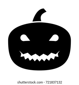 Horror pumpkin black icon .
