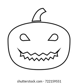 Horror pumpkin black icon .