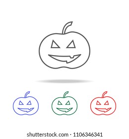 Horror pumpkin Halloween icon. Elements of Halloween in multi colored icons. Premium quality graphic design icon. Simple icon for websites, web design, mobile app, info graphics on white background
