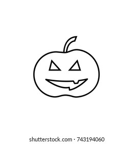 Horror pumpkin Halloween icon on white background