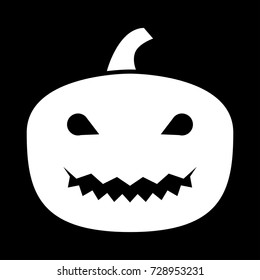 Horror pumpkin white icon .