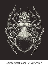 horror queen spider illustration background