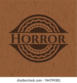 Horror realistic wooden emblem