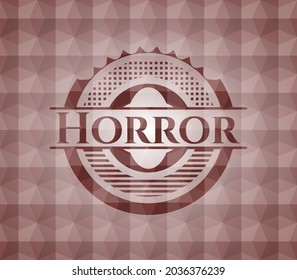 Horror red geometric pattern emblem. Seamless. 