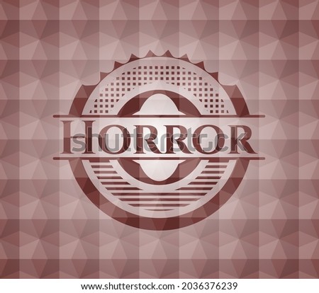 Horror red geometric pattern emblem. Seamless. 