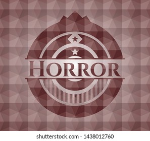 Horror red seamless geometric pattern emblem. Seamless.