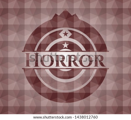 Horror red seamless geometric pattern emblem. Seamless.