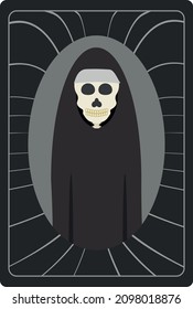 horror retro poster, nun skeleton