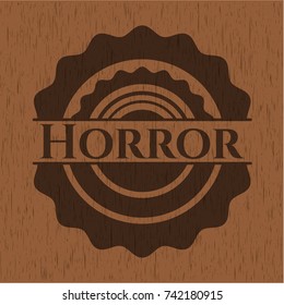Horror retro style wood emblem