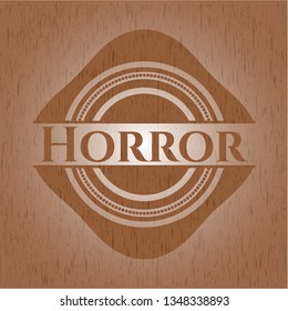 Horror retro wooden emblem