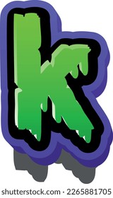 Horror and scary 3d illustration of small letter k