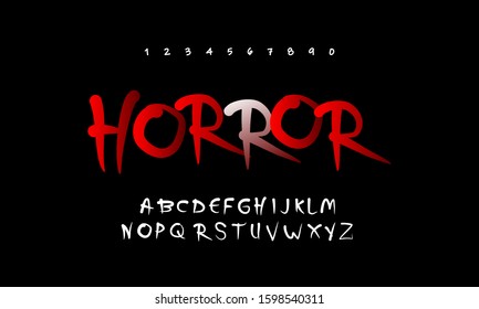 Horror Scary Fonts Alphabet Hand Drawing Stock Vector (Royalty Free ...