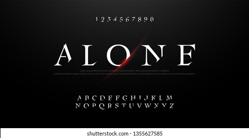 Horror, scary movie alphabet font. Typography classic style fonts set. vector illustration