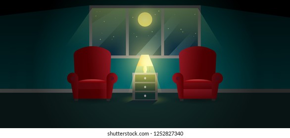 Horror Room In Night Stock Vectors Images Vector Art