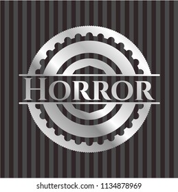 Horror silver badge or emblem