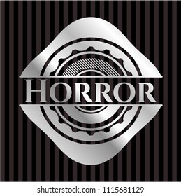 Horror silvery emblem or badge