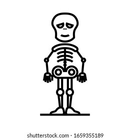 Horror skeleton line icon, concept sign, outline vector illustration, linear symbol.