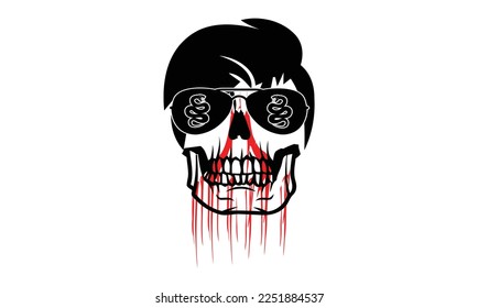 Horror skeleton skull vector art