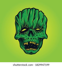 Horror Skull Face Mask Mascot Illustrations for your work and clothing line merchandise 