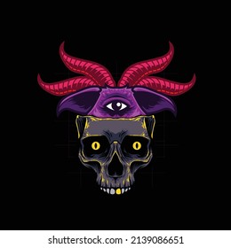 Horror Skull with Great Horns
