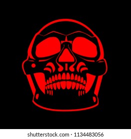 Horror skull icon logo biker and Halloween background