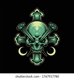 horror skull illustration vector design