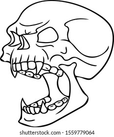 Horror Skull Vector Illustration Scary Expression