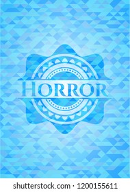 Horror sky blue mosaic emblem