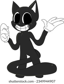 Horror smile cat cartoon animal