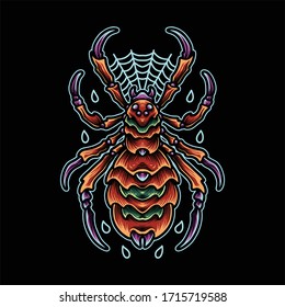 diseño vectorial de ilustración de araña de horror