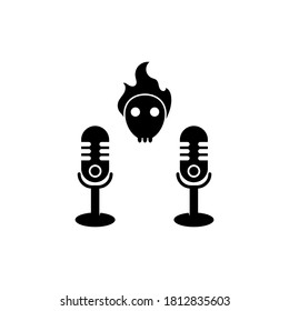horror story podcast vector design template illustration