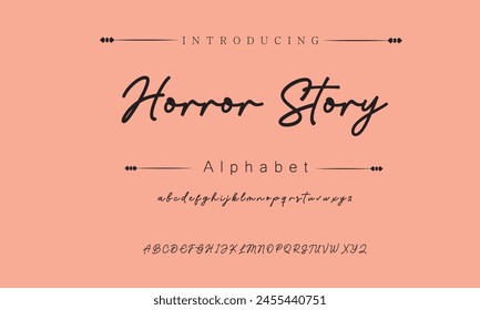 Horror Story Signature Font Calligraphy Logotype Script Brush Font Type Font lettering handwritten